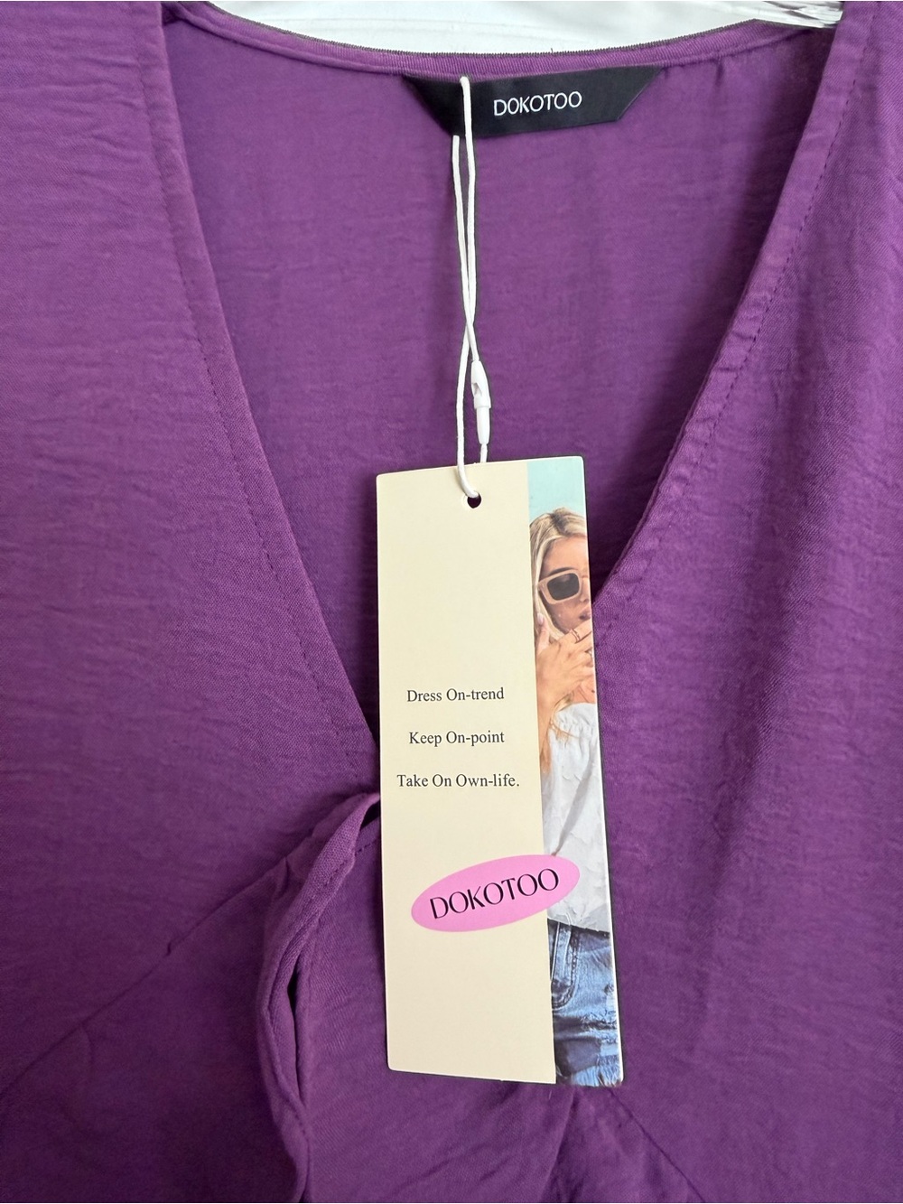 DOKOTOO Purple V-Neck Top